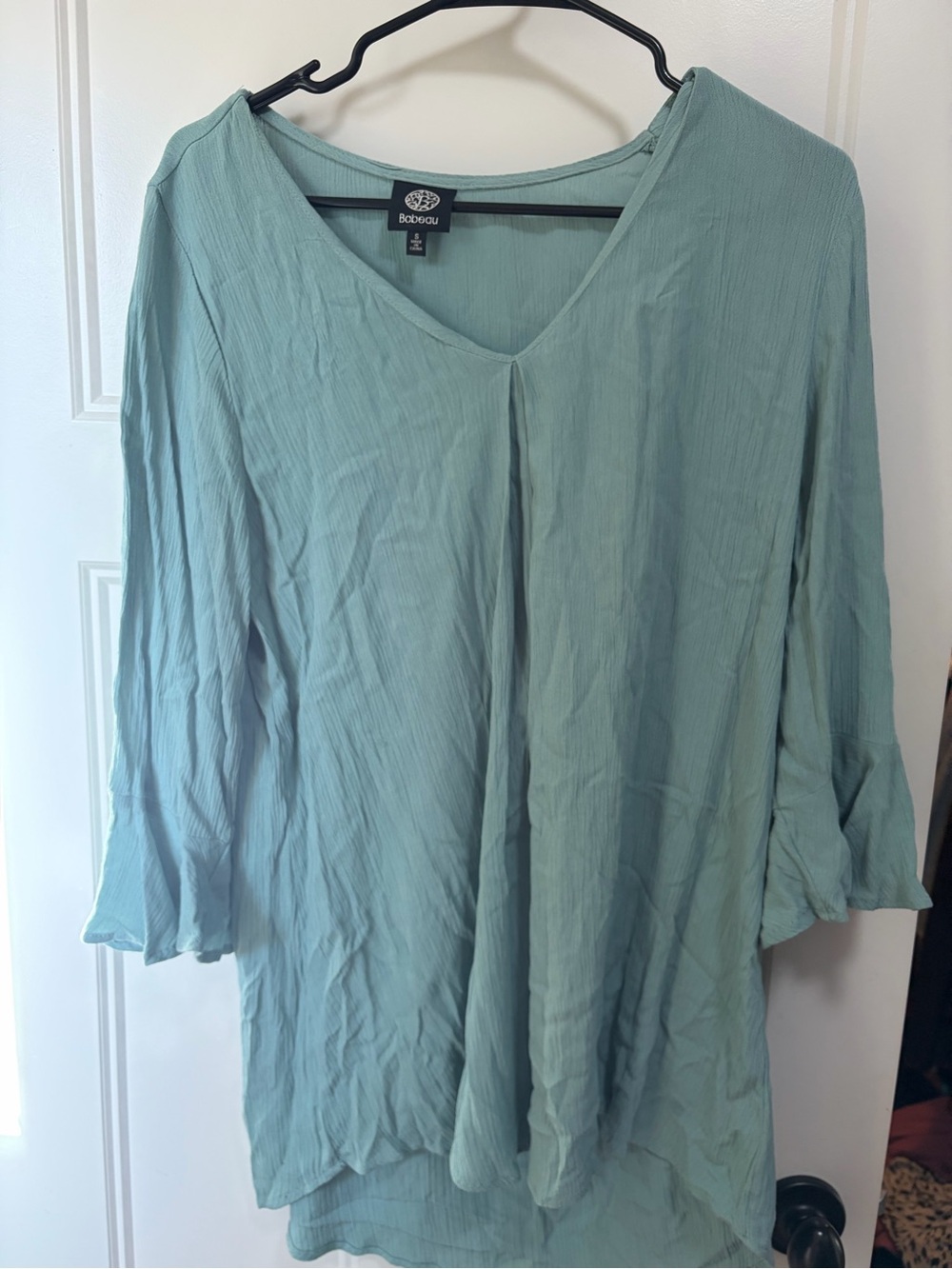bobeau V-Neck Relaxed Tunic Top in Sage